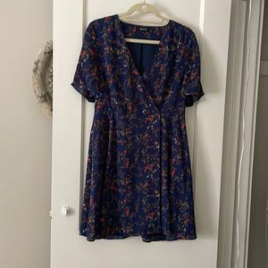 Madewell navy floral print dress
